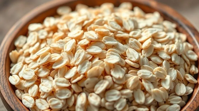 A close-up, photorealistic shot of three different types of oat flakes: whole rolled oats, quick oats, and steel-cut oats, each in a small, elegant wooden bowl, with soft, natural light highlighting their textures. professional photography, 8K, cinematic lighting, sharp focus, depth of field, shot on a high-end DSLR, natural, wholesome.