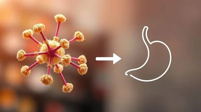 A visually appealing infographic showing the molecular structures of fiber and protein, with arrows pointing to a full, satisfied stomach icon. The background is clean and scientific, using soft, natural colors. photorealistic, professional photography, 8K, cinematic lighting, sharp focus, depth of field, shot on a high-end DSLR.