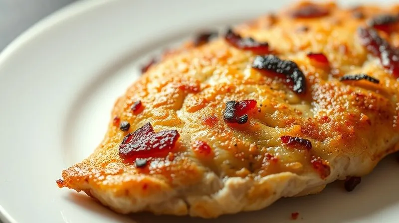 A close-up, photorealistic image of a visibly dry, overcooked turkey cutlet, slightly shriveled, lying on a white plate. The lighting is harsh, emphasizing the lack of moisture and appealing texture. 8K, cinematic lighting, sharp focus, depth of field, shot on a high-end DSLR.