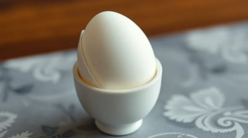 A photorealistic, professional photography shot of a single soft-boiled egg, perfectly peeled, resting in an elegant egg cup, ready to be eaten. The focus is on the smooth, pristine white and the promise of a delicious yolk. Cinematic lighting, 8K, sharp focus, depth of field, shot on a high-end DSLR.