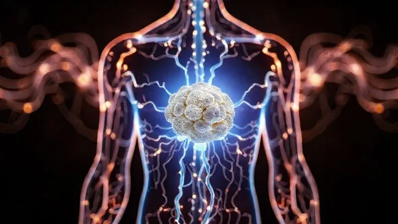 A conceptual, photorealistic image depicting a glowing, intricate network of metabolic pathways within a human body silhouette, with a magnified, stylized image of a cauliflower floret at the center, subtly emitting energy. Cinematic lighting, sharp focus on the central elements, depth of field blurring the background, 8K hyper-detailed, professional photography, shot on a high-end DSLR.