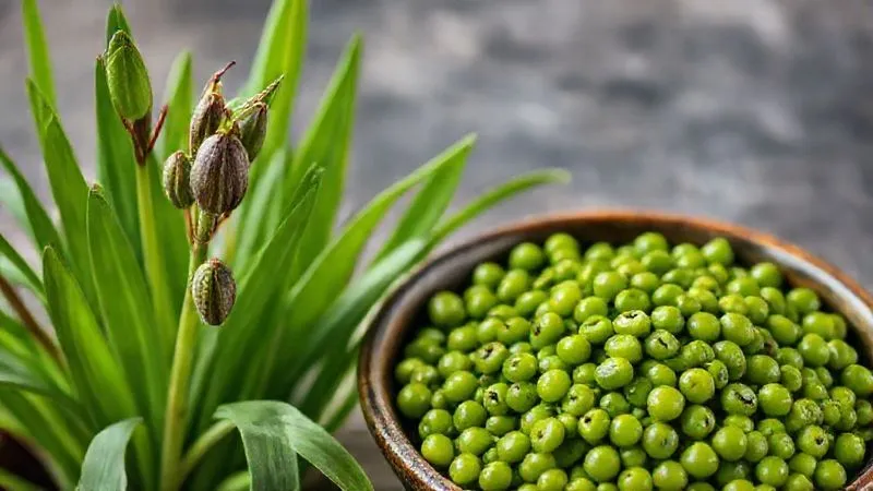 A photorealistic image of a vibrant, green lentil plant with pods, alongside a bowl of cooked green lentils, emphasizing their natural, wholesome quality. Cinematic lighting, sharp focus, depth of field, 8K hyper-detailed, shot on a high-end DSLR.