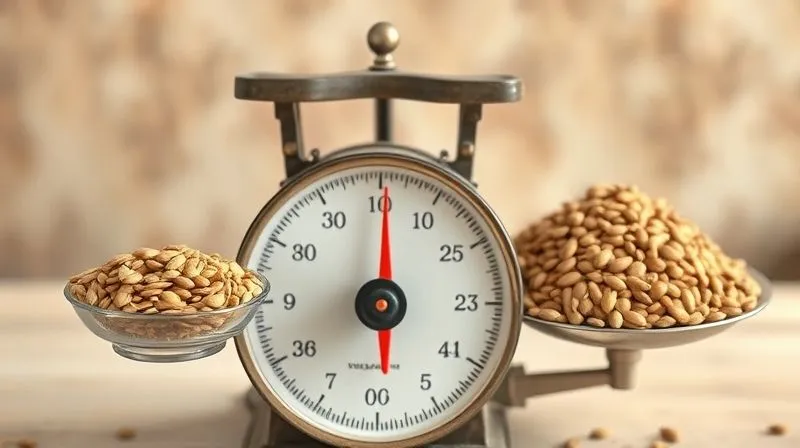 Photorealistic image of a vintage weighing scale with a small, carefully measured portion of sunflower seeds on one side, and a large, overflowing pile of seeds on the other, symbolizing the importance of portion control and the difference between moderation and excess. Soft, natural light, sharp focus on the scale, depth of field. 8K hyper-detailed.